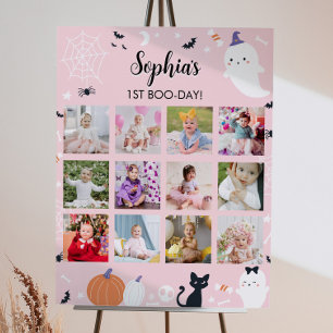 Pink Girl Ghost Erstes Jahr Foto Meilenstein Unter Poster