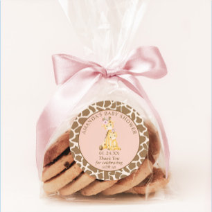 Pink Girl Giraffe Kinderdusche Runder Aufkleber