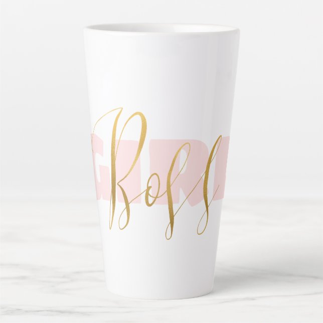 Pink Girl Gold Boss Milchtasse (Vorderseite)