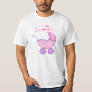 Pink Girl Grand Baby Buggy "Ich bin der Großvater" T-Shirt
