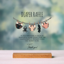 Pink Girl Halloween Kinderdusche Windeln Raffel Acrylschild