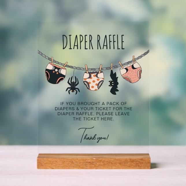 Pink Girl Halloween Kinderdusche Windeln Raffel Acrylschild (Neutral)