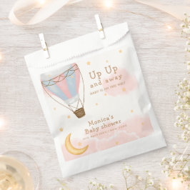 Pink Girl Hot Air Ballon Moon Star Baby Dusche Geschenktütchen