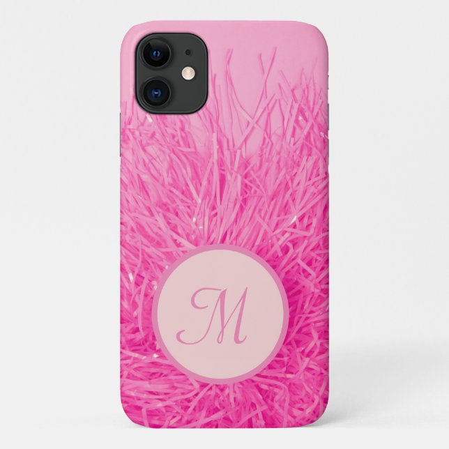 Pink Girl Hot Pink Monogram Personalisiert Case-Mate iPhone Hülle (Rückseite)