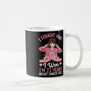 Pink Girl Ich kämpfte und gewann ich bin 22 Jahre Kaffeetasse