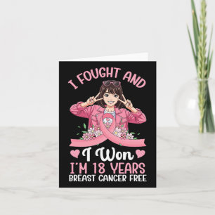 Pink Girl Ich kämpfte und ich gewann ich bin 18 Ja Karte