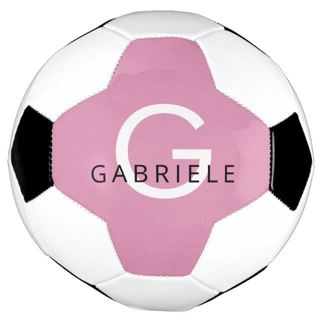 Pink Girl Individuelle Name und Monogram Letter Fußball (Gedreht)