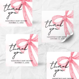 Pink Girl Little Boo Halloween Kinderdusche Quadratischer Aufkleber