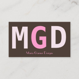 Pink Girl Monogram Business Cards Visitenkarte