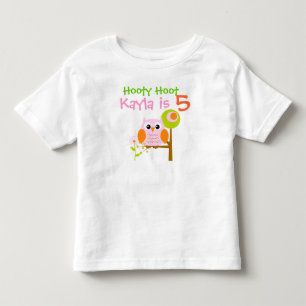 Pink Girl Owl Personalisiert Geburtstagsfeier T - Kleinkind T-shirt