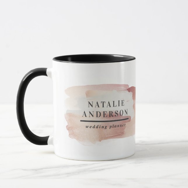 Pink Girl Rose Gold Moderne stilvolle Business Gef Tasse (Links)