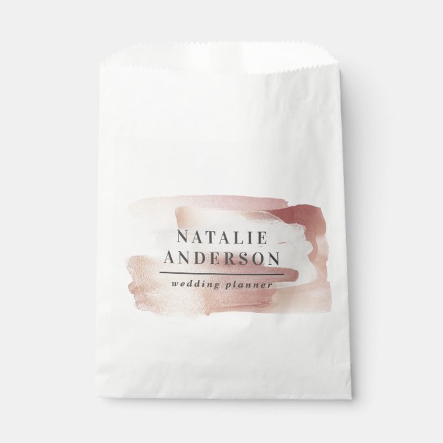 Pink Girl Rose Gold Moderne stilvolle Business Geschenktütchen (Vorderseite)