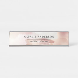 Pink Girl Rose Gold Moderne stilvolle Visitenkarte Schreibtischnamensplakette