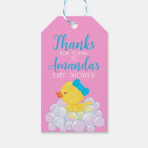 Pink Girl Rubber Duck Gefallen Tag