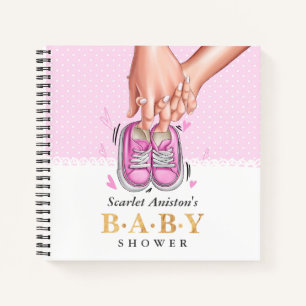 Pink Girl Shoes Baby Shower Gästebuch Notizbuch