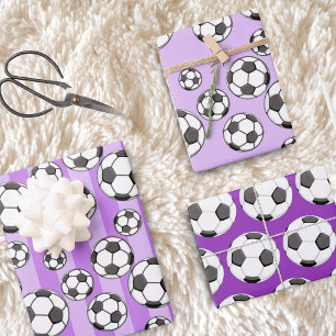 Pink Girl Soccer Ball Muster Geburtstagsgeschenk Geschenkpapier Set