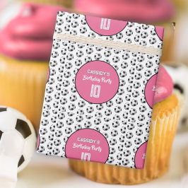 Pink Girl Soccer Birthday Party Geschenkpapier
