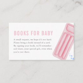 Pink Girl Summer Pool Party Books for Baby Card Begleitkarte