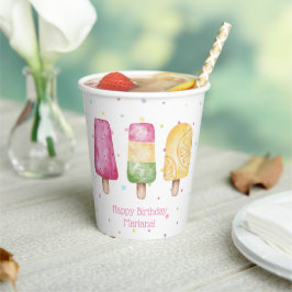 Pink Girl Summer Popsiday Party Pappbecher