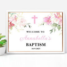 Pink Girl Taufe Begrüßungszeichen