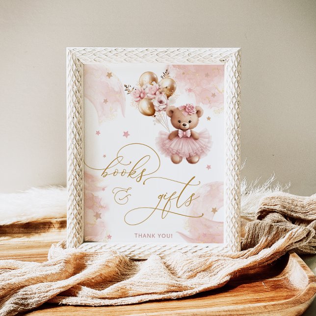 Pink Girl Teddy Bear Babydusche Bücher & Geschenke Poster (Von Creator hochgeladen)