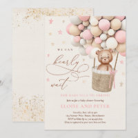 Pink Girl Teddy Bear Balloon Babydusche