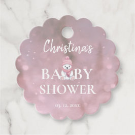 Pink Girl Winter Baby Dusche Geschenkanhänger