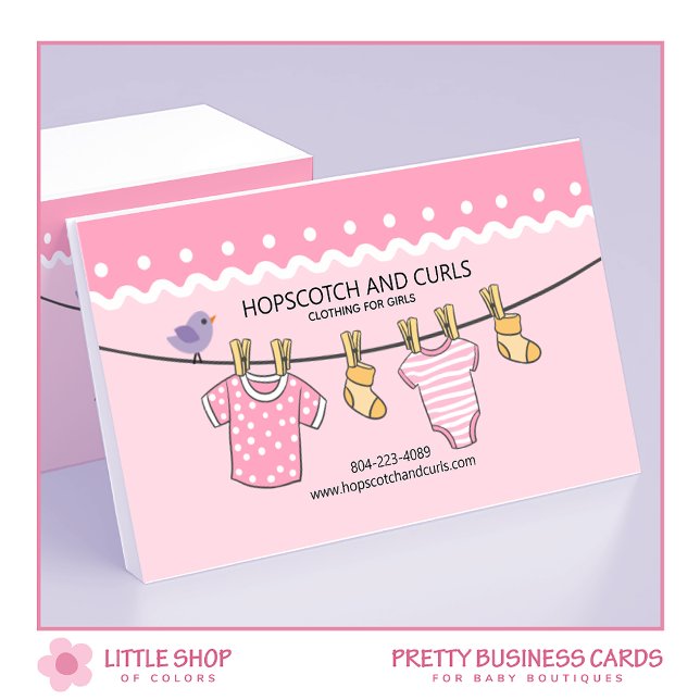 Pink Girls Baby Boutique Visitenkarte (Von Creator hochgeladen)