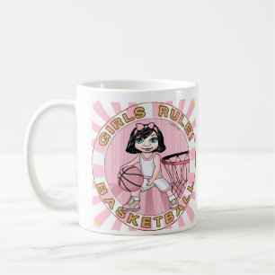Pink Girls Basketball Kaffeetasse