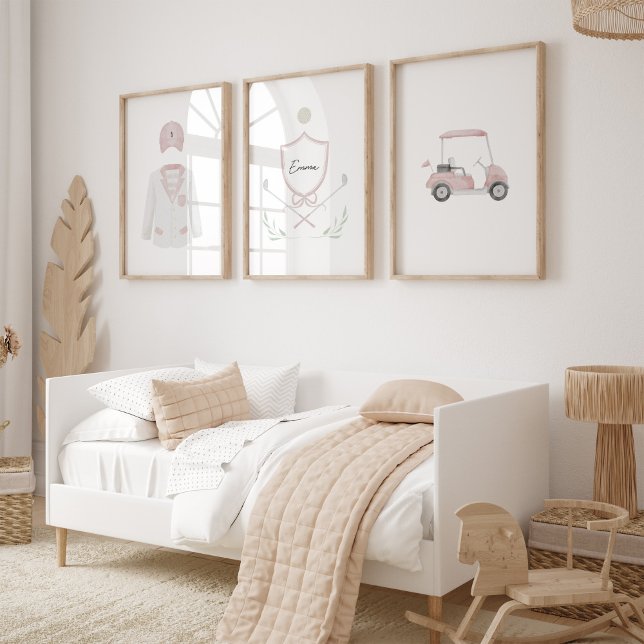 Pink Girls Golf individuelle Name Set 3 Poster (Von Creator hochgeladen)