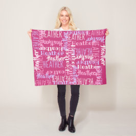 Pink Girls Personalisierter Individuelle Name Fleecedecke