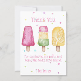 Pink Girls Popsiday Party Danke Karte