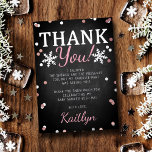 Pink Girl's Winter Weihnachtsdusche Danke Folieneinladung<br><div class="desc">Feiern Sie stilvoll mit diesen süßen und sehr trendigen,  reellen Folie gepressten Baby Dusche Einladungen. Dieses Design lässt sich leicht mit Ihrer speziellen Veranstaltungssprache personalisieren und Ihre Gäste werden begeistert sein,  wenn sie diese fantastischen Einladungen erhalten.</div>