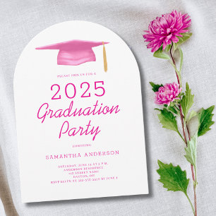 Pink Girly 2025 Graduation Party Einladung
