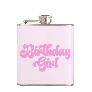Pink Girly Birthday Girl Birthday Drink Flachmann