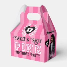 PINK Girly Birthday Party Custom Foto jedes Alter Geschenkschachtel