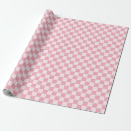 Pink Girly Checker Checkerboard Checkered Retro Geschenkpapier