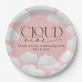 Pink Girly Cloud 9 Dusche modern und stilvoll Pappteller