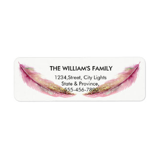 Pink Girly Feather Bird Peacock Wedding