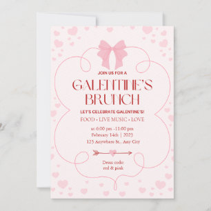 Pink Girly Galentine's Day Brunch Einladung