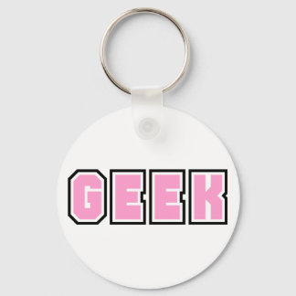 Pink Girly Geek Geeky Geeks Nerd Nerdy Glasses Fun Schlüsselanhänger