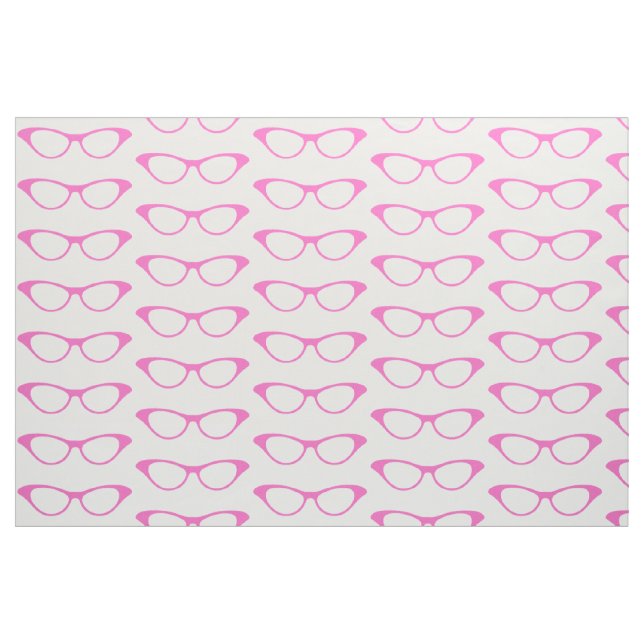 Pink Girly Geek Glasses Fabric Stoff (Fat Quarter (45,7 x 55,9 cm))