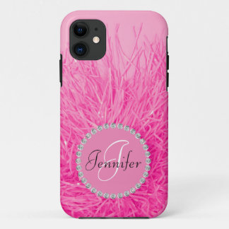 Pink Girly Glam Hübsch Monogram Name Personalisier Case-Mate iPhone Hülle