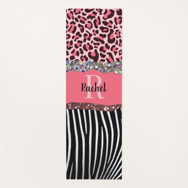 Pink Girly Glitz Glam Bling Glitzer Hübsch einziga Yogamatte (Vorderseite)