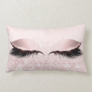 Pink Girly Glitzer Makeup Lash Augapfel Pastell Lendenkissen