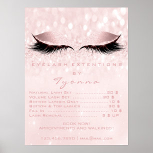 Pink Girly Makeup Eyes Lashes Preisliste Poster