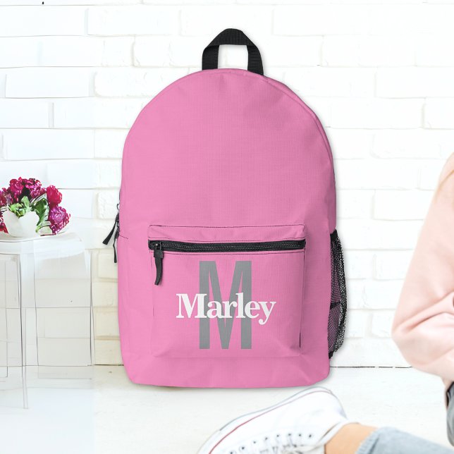Pink Girly Name Bedruckter Rucksack (Von Creator hochgeladen)