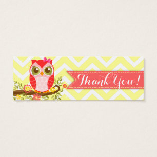 Pink Girly Owl Custom Baby Dusche "Danke" Markieru