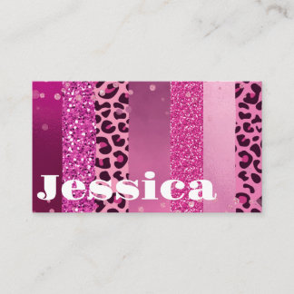 Pink Girly Personalisierter Glitzer Visitenkarte