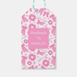 Pink Girly Scrunchies Pattern Cute Hair Accessory Geschenkanhänger